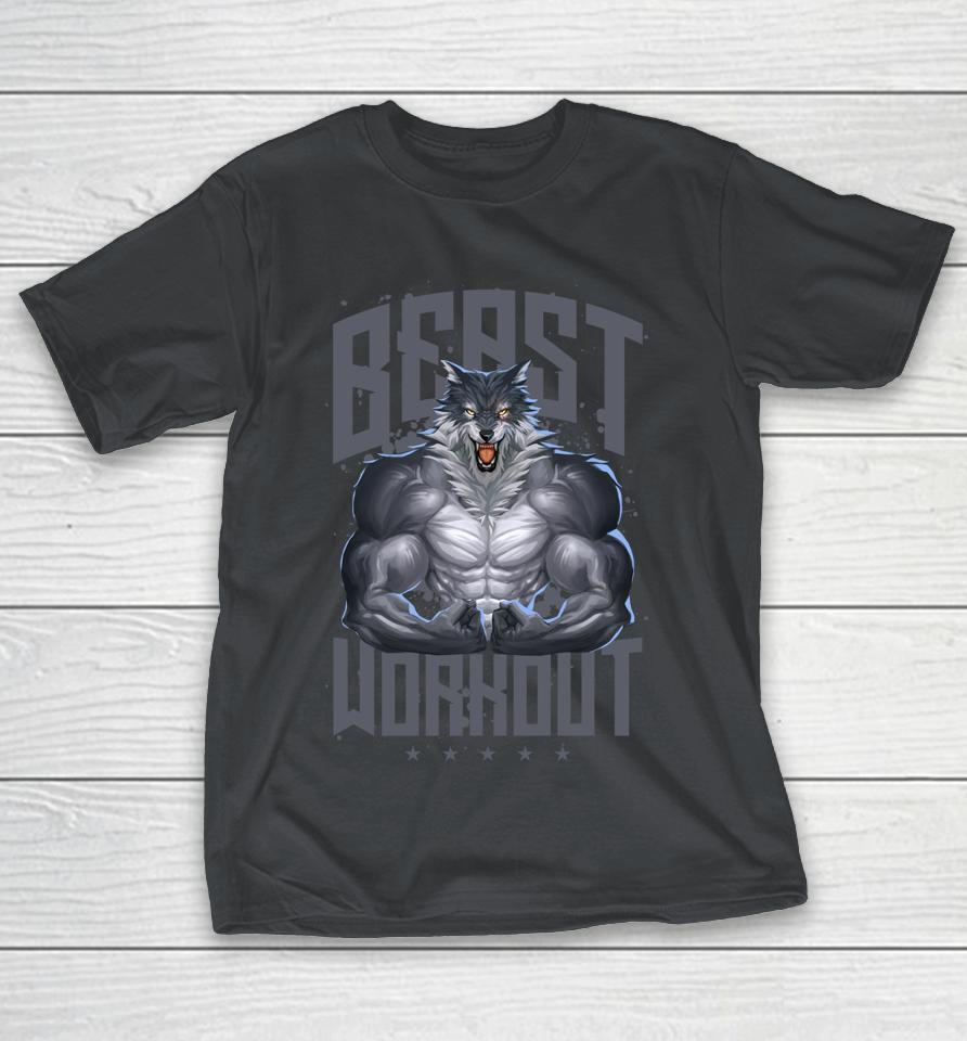 Wolf Workout Beast Gym Fitness Bodybuilding Muscles Shirts Woopytee Store